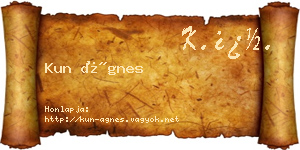 Kun Ágnes névjegykártya